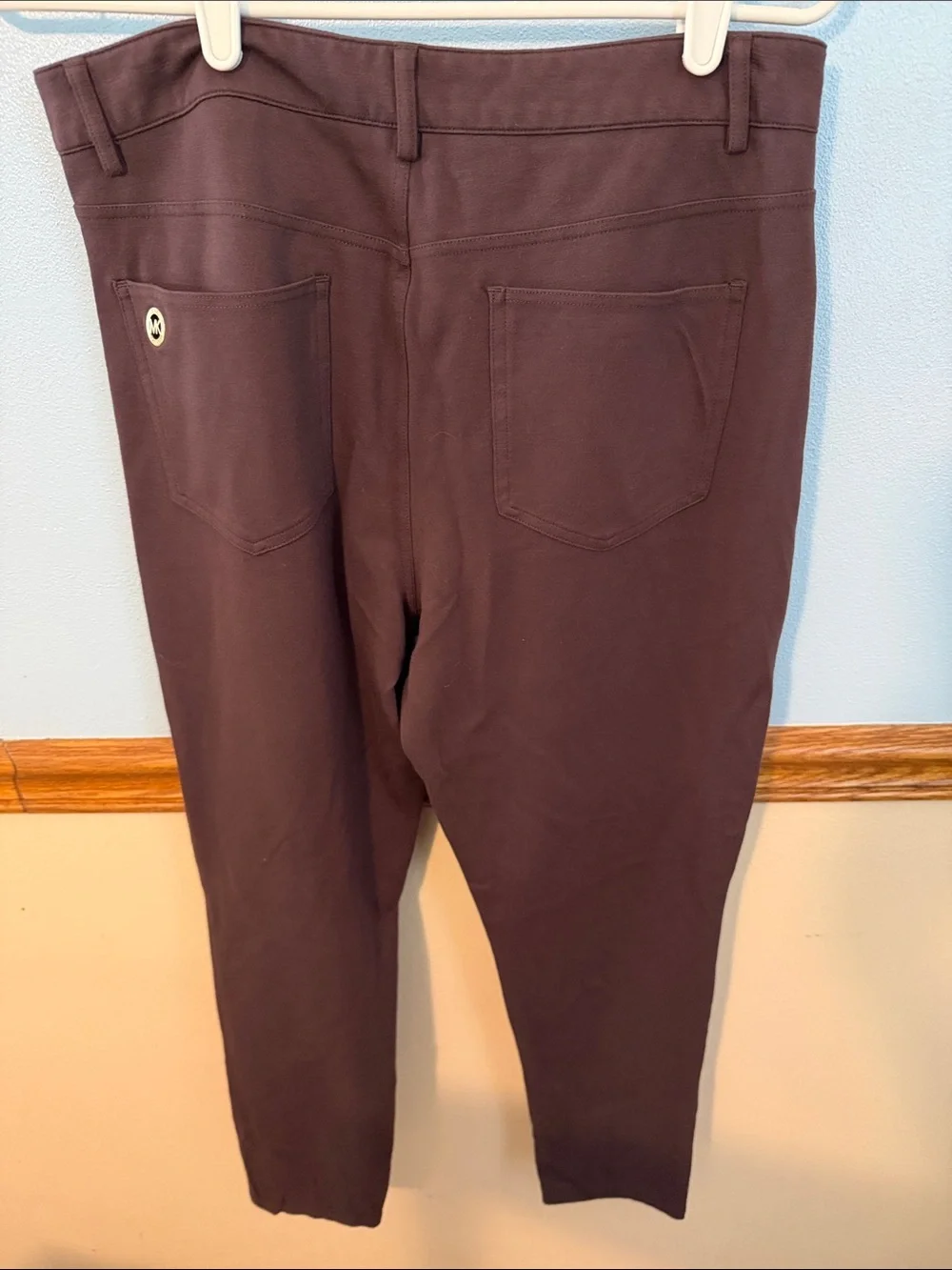 Women's Michael Kors Brown Ponte Knit Tapered Pants Size Large 26”inseam